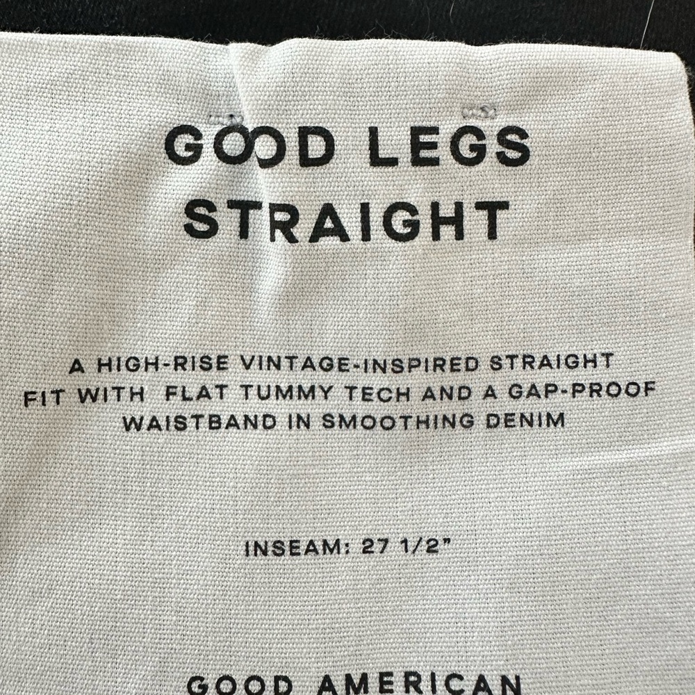 Good American Black Straight Good Legs Jeans Size 8 NWT 27.5”Inseam - Picture 9 of 11